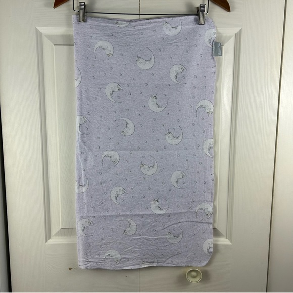 Trend Lab Unicorn Sleeping Moon Baby Recieving Blanket Purple White Flannel - Picture 7 of 7
